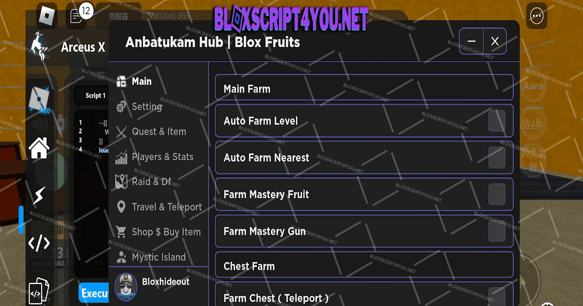 Anbatukam Hub Blox Fruits Mobile Script